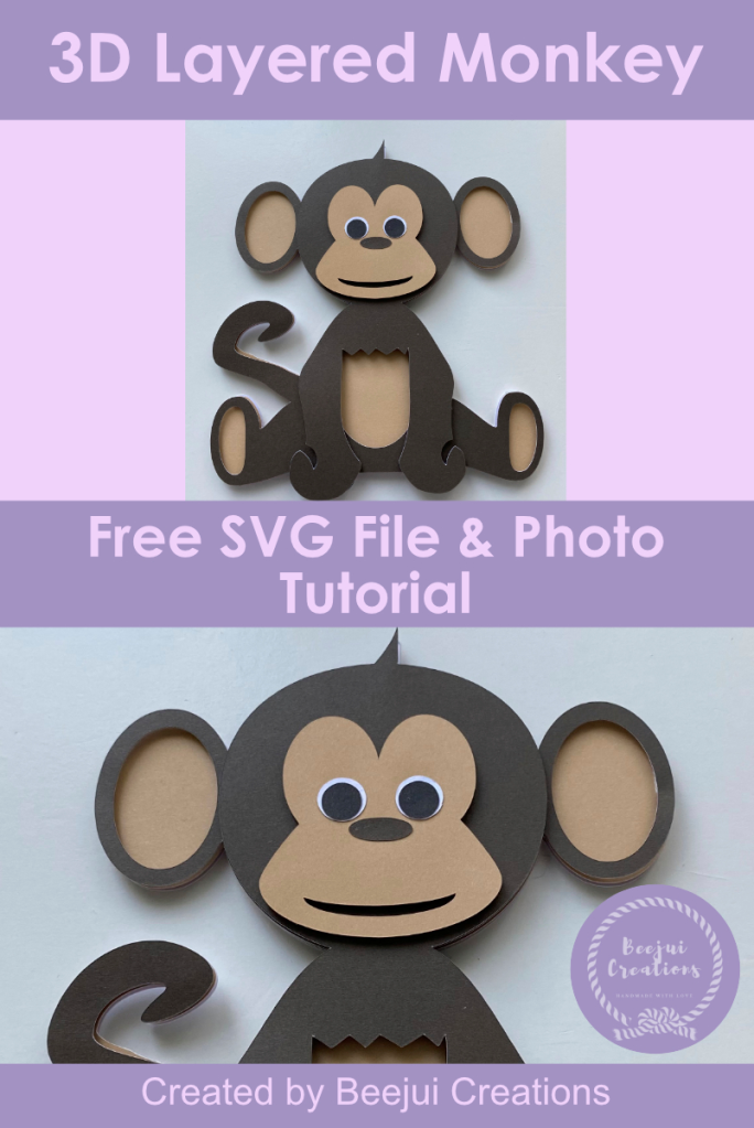 3D Layered Monkey SVG - Free File & Tutorial