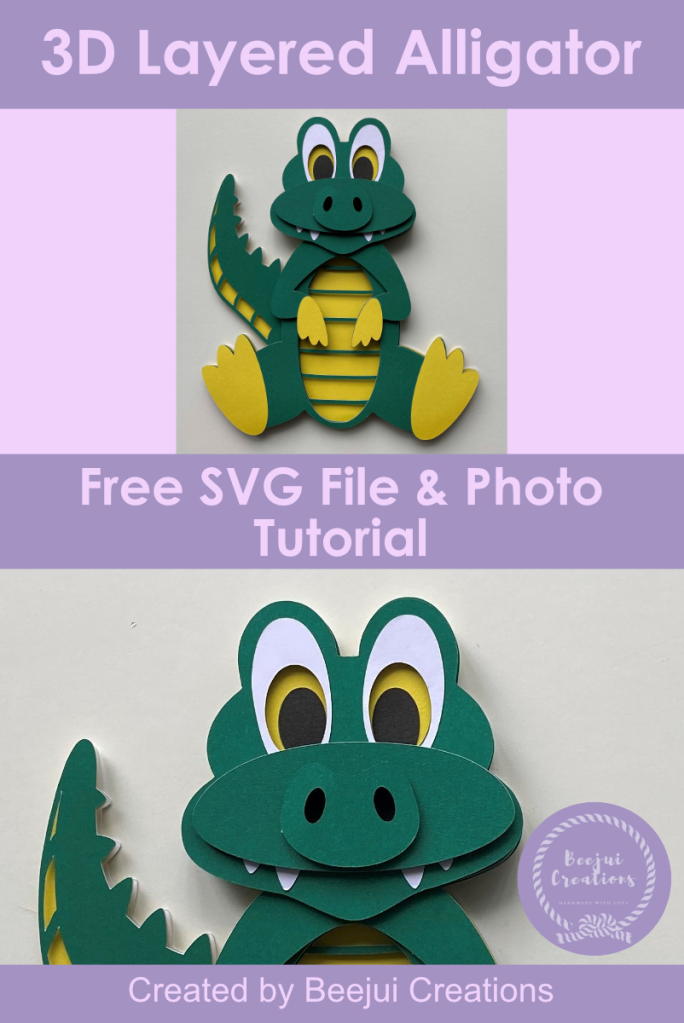 3D Layered Alligator SVG Free File & Tutorial